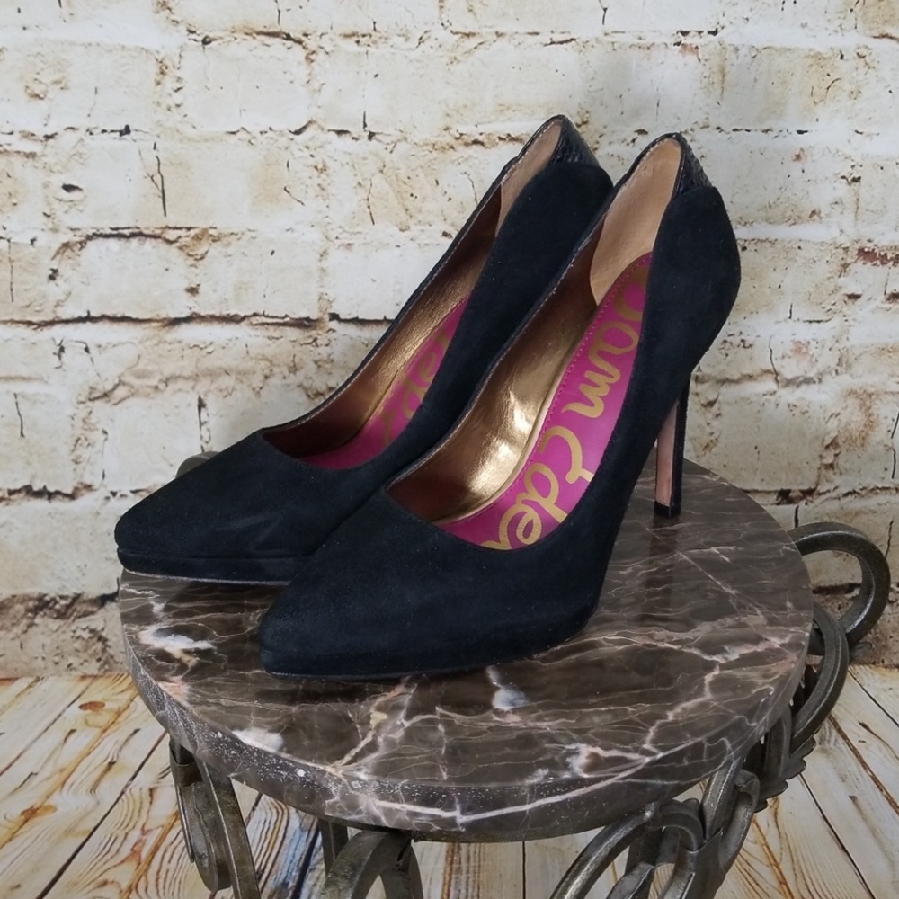 Sam Edelman Black Suede Pump Heels size 7